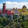 Aerial view of Pena Palace in Lisbon, Portugal